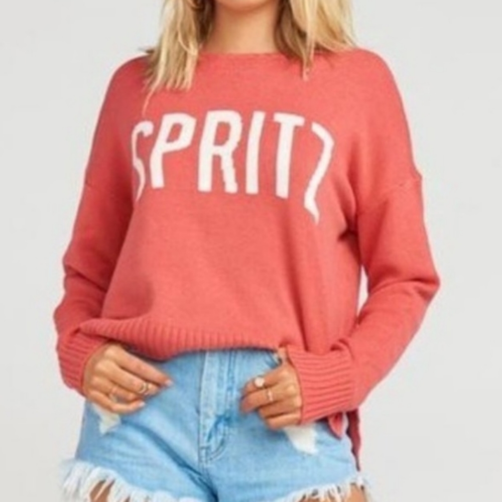 Show Me Your Mumu Women’s Peach Arroyo Sweater Spritz Size L